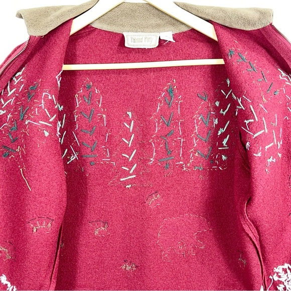Painted pony red women’s full zip Christmas cropped jacket size medium - Picture 12 of 16